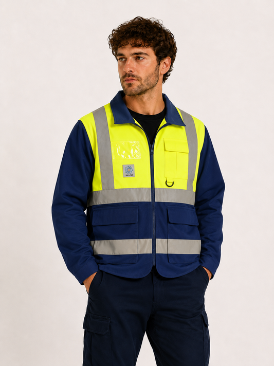 REWORK fluor jas met kraag