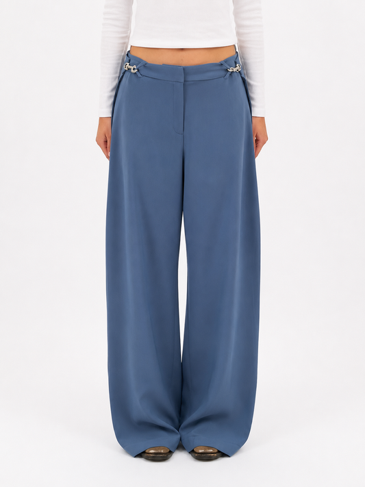 REWORK losse broek met splitten