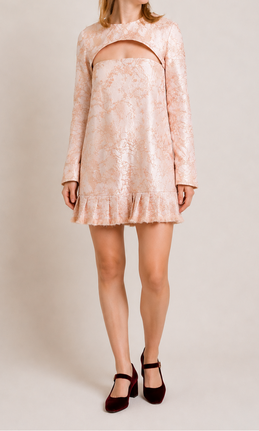 Top met strapless jurk in roze glitterstof