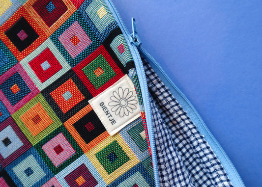 Laptophoes/etui in 2 verschillende stoffen