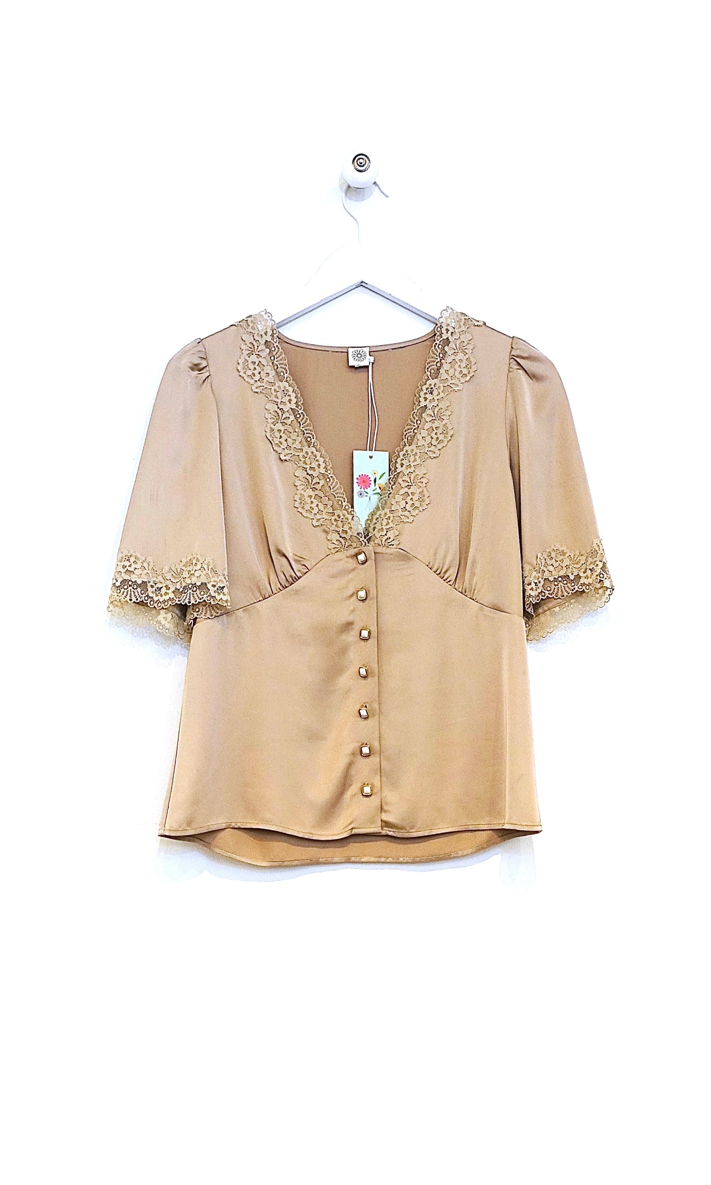 Vintage Rework Top - Beige Babe