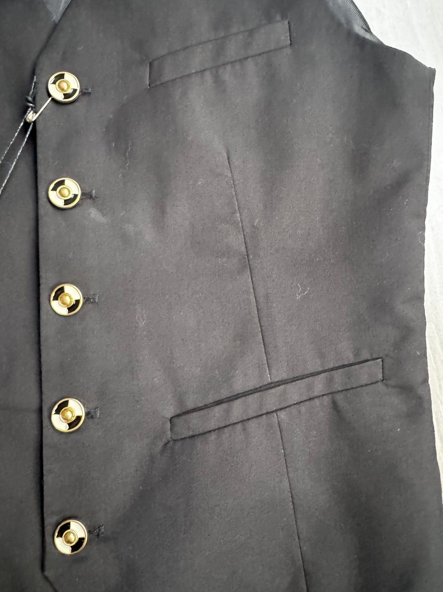 REWORK zwart gilet met gouden knopen