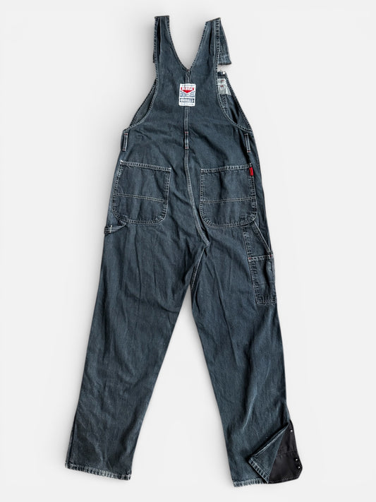 REWORK denim tuinpak met overhemd details
