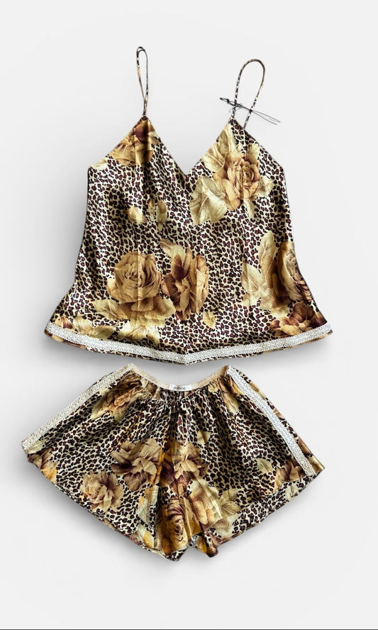 REWORK panter set hemdje en short met sierband