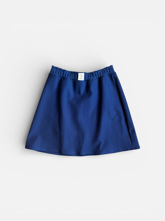 Rokje donkerblauw met elastiek band en stretch