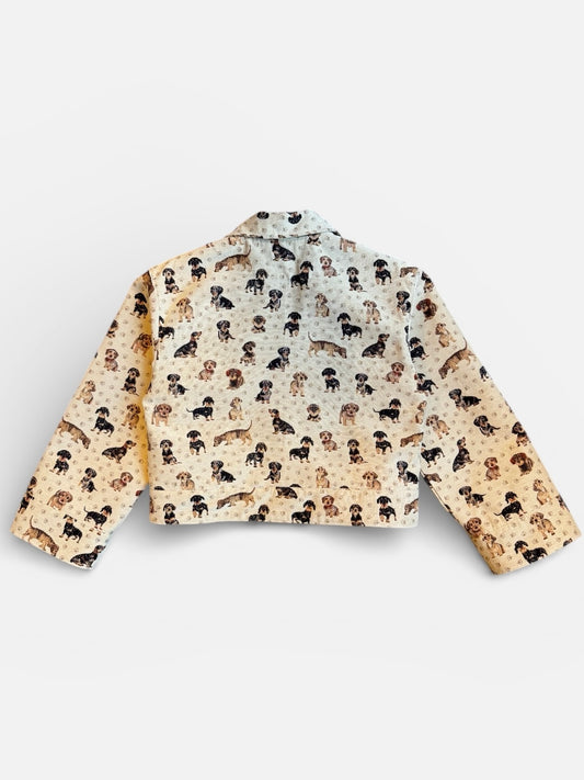 Jas in teckel print met borstzakken en drukknopen