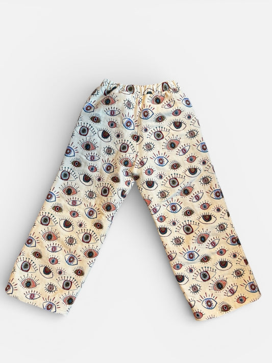 Broek in ogen print met elastiekband