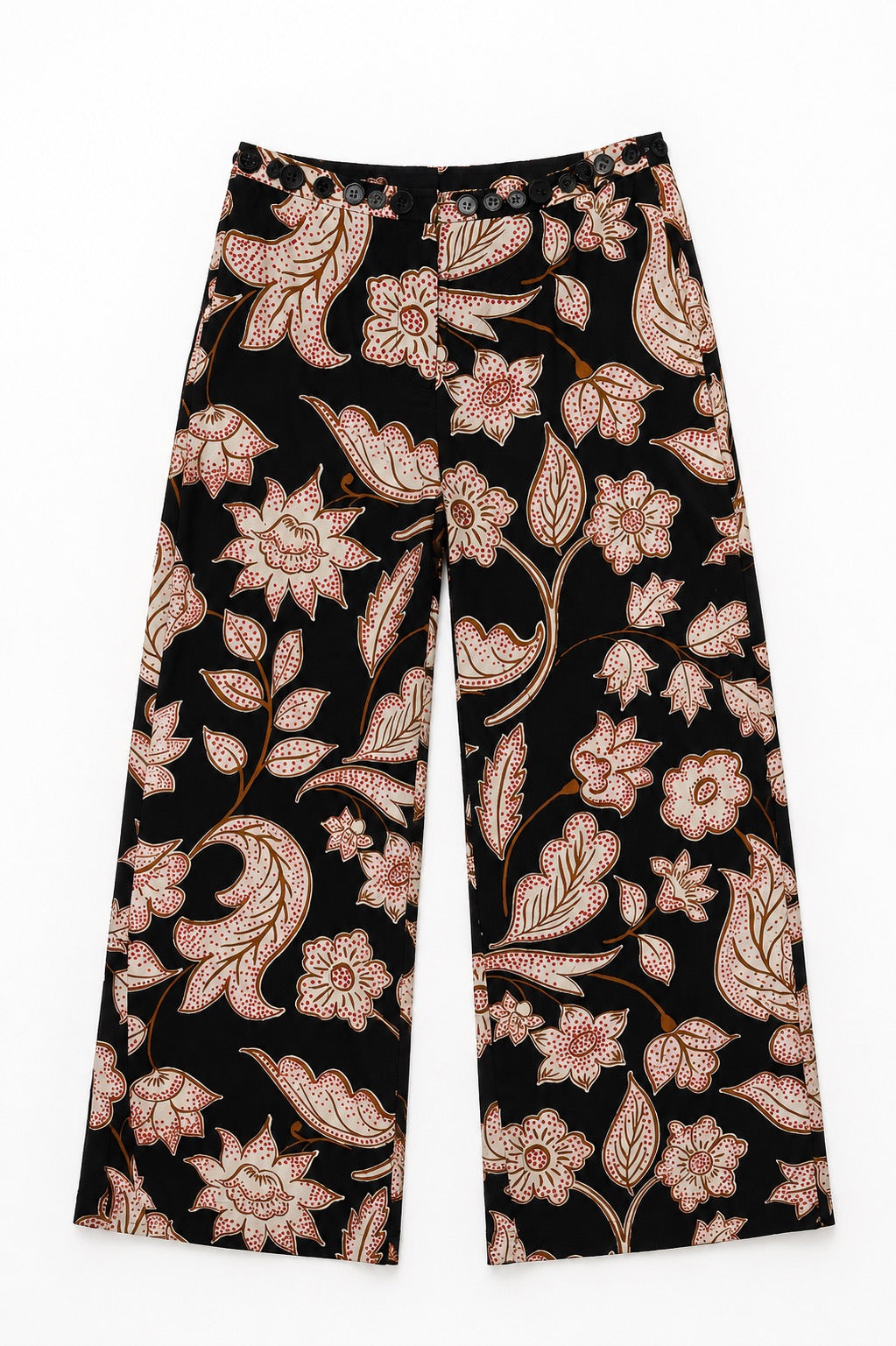 REWORK losse broek met knoopjesband
