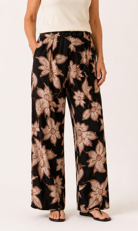 REWORK losse broek met knoopjesband
