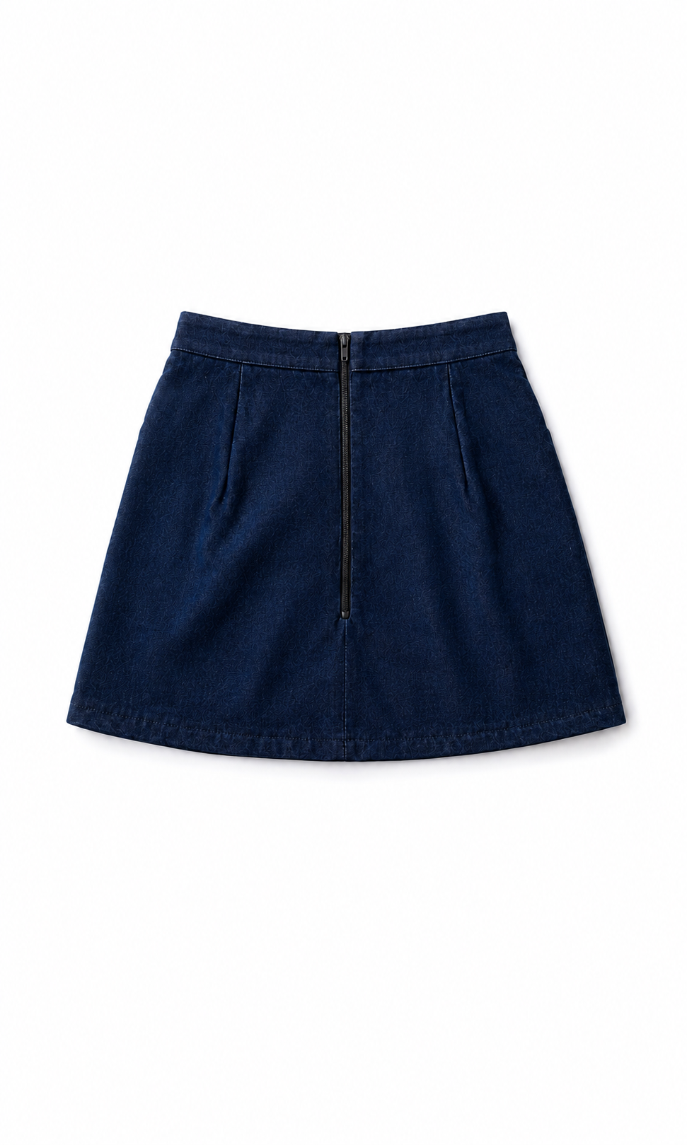 Denim rok met handen als zakken