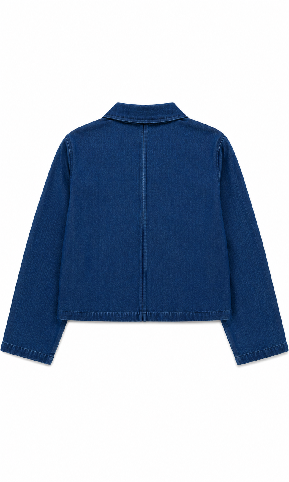 Denim gevoerde jas kort met handen als zakken