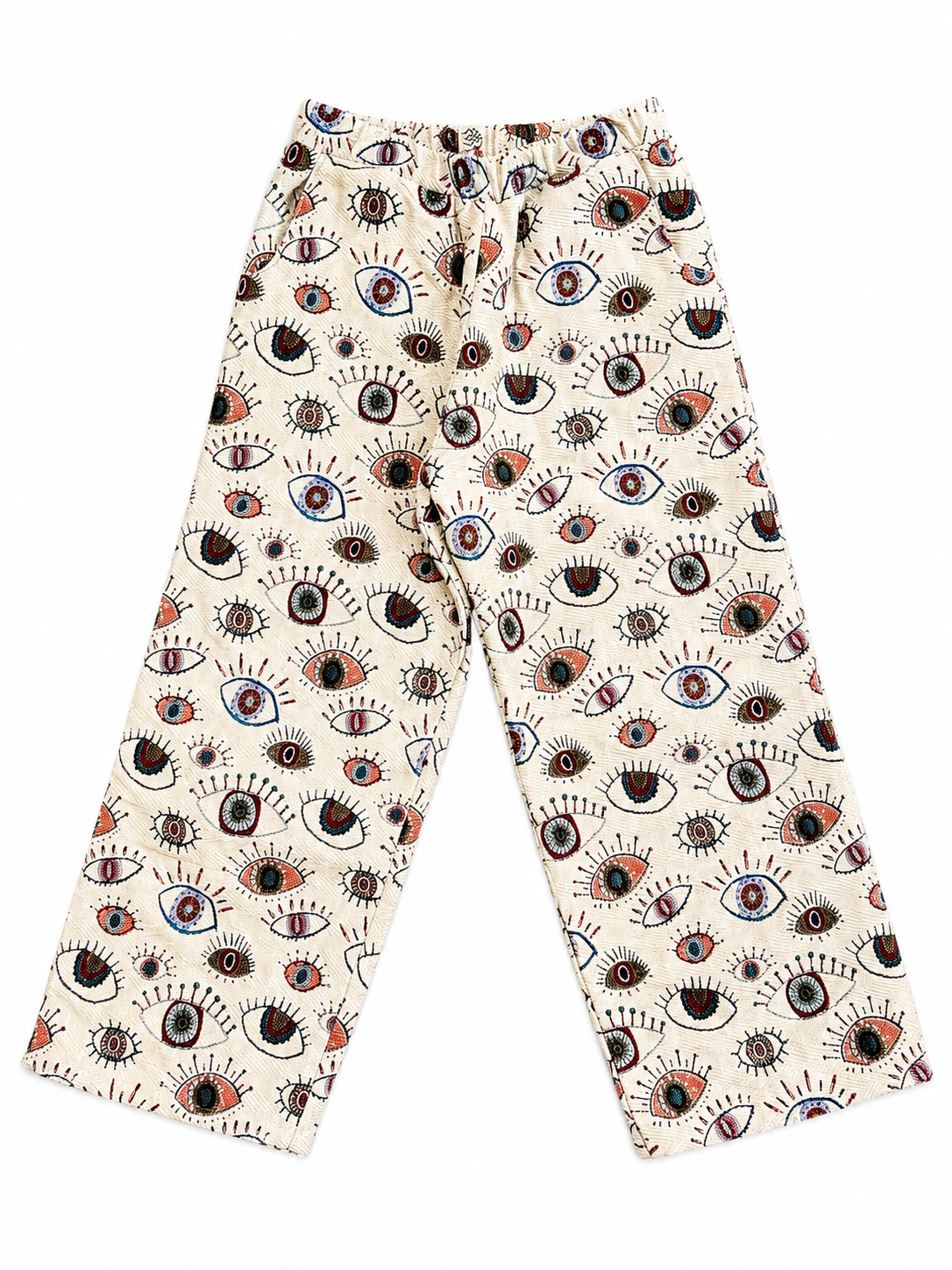 Broek in ogen print met elastiekband