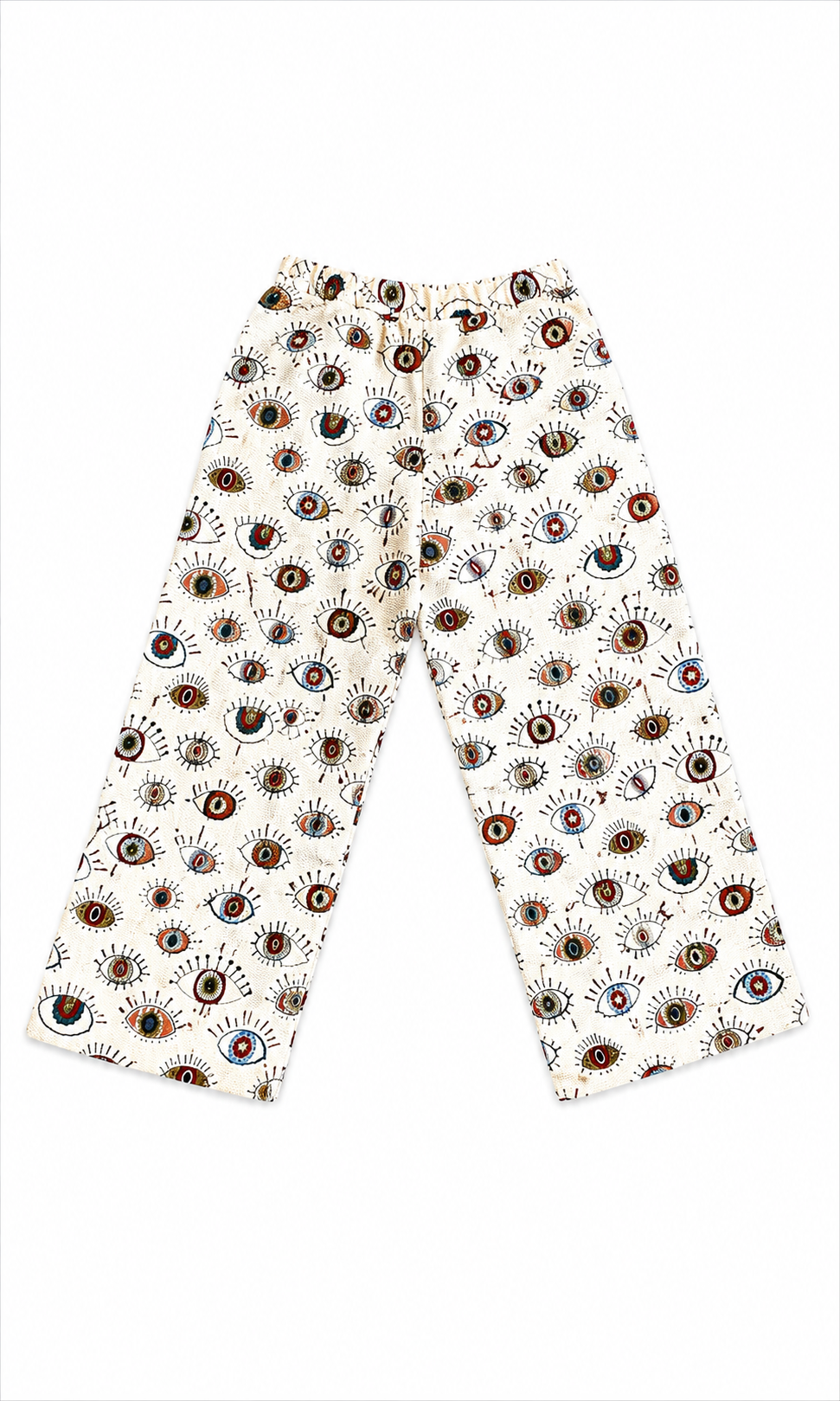 Broek in ogen print met elastiekband