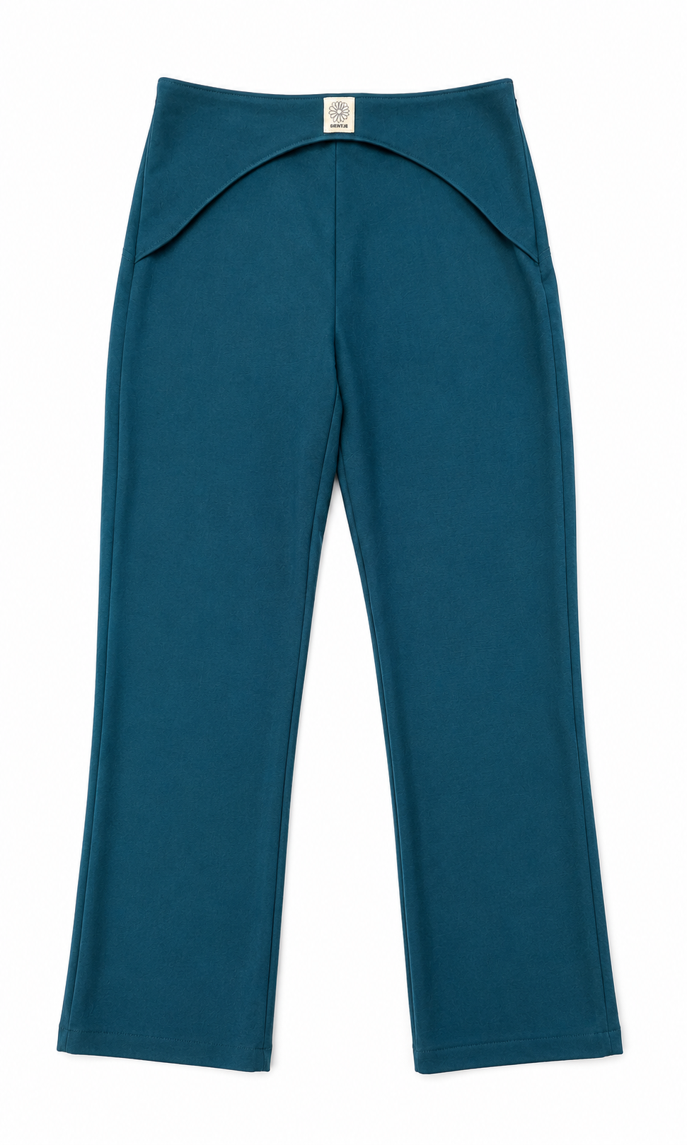 Groene broek met overslag aan de voorkant