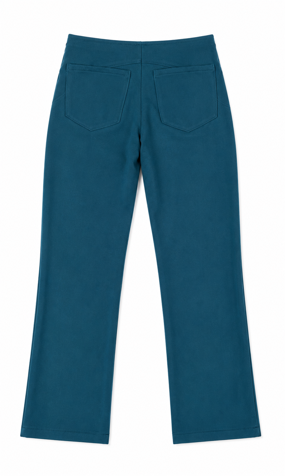 Groene broek met overslag aan de voorkant