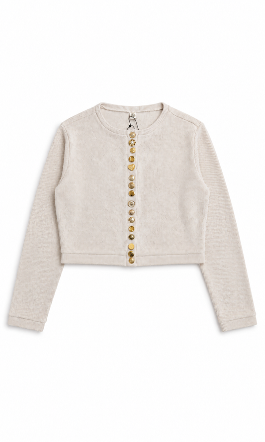 REWORK vest met gouden knopen