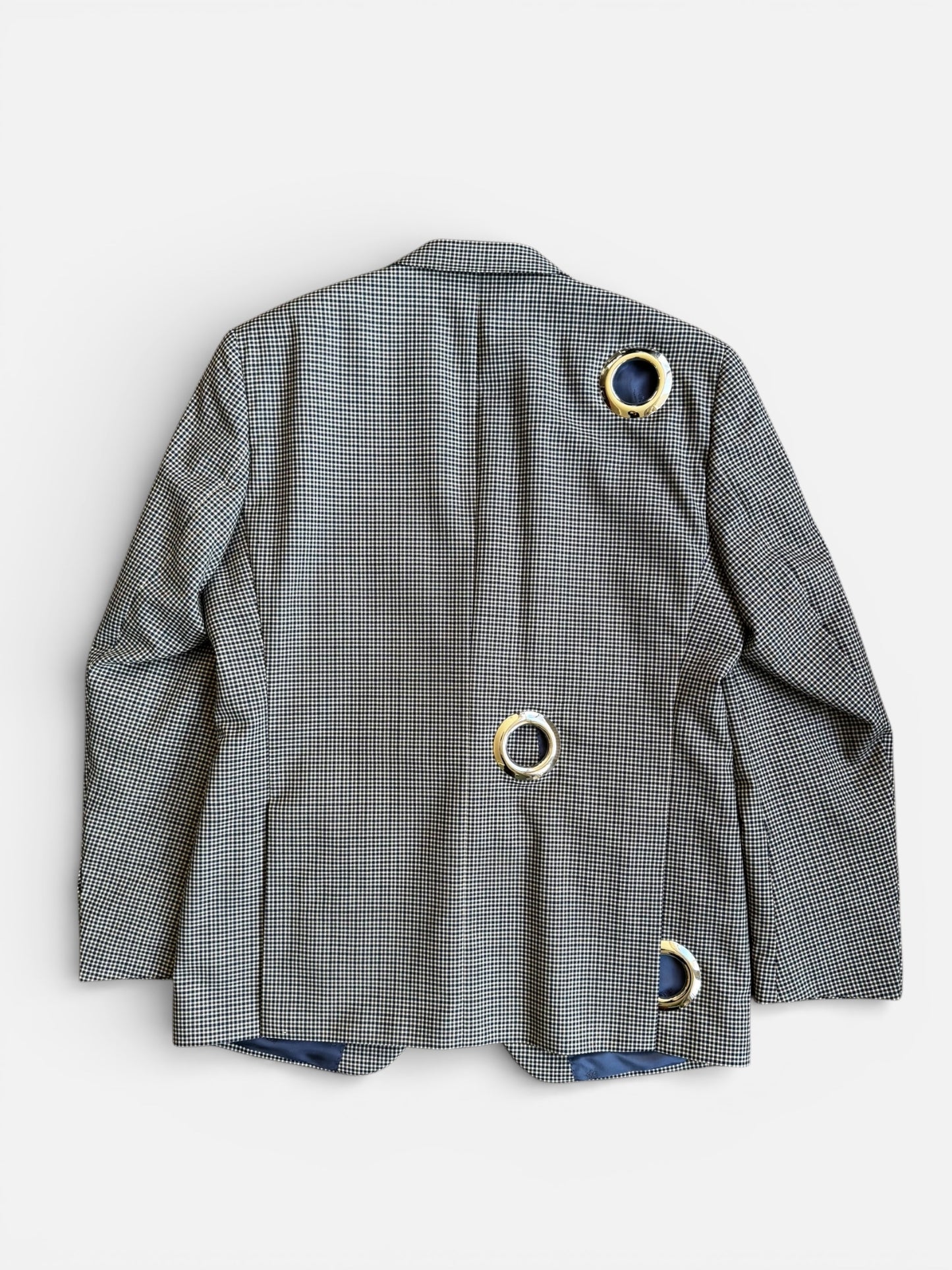 REWORK geruitte blazer met gaten