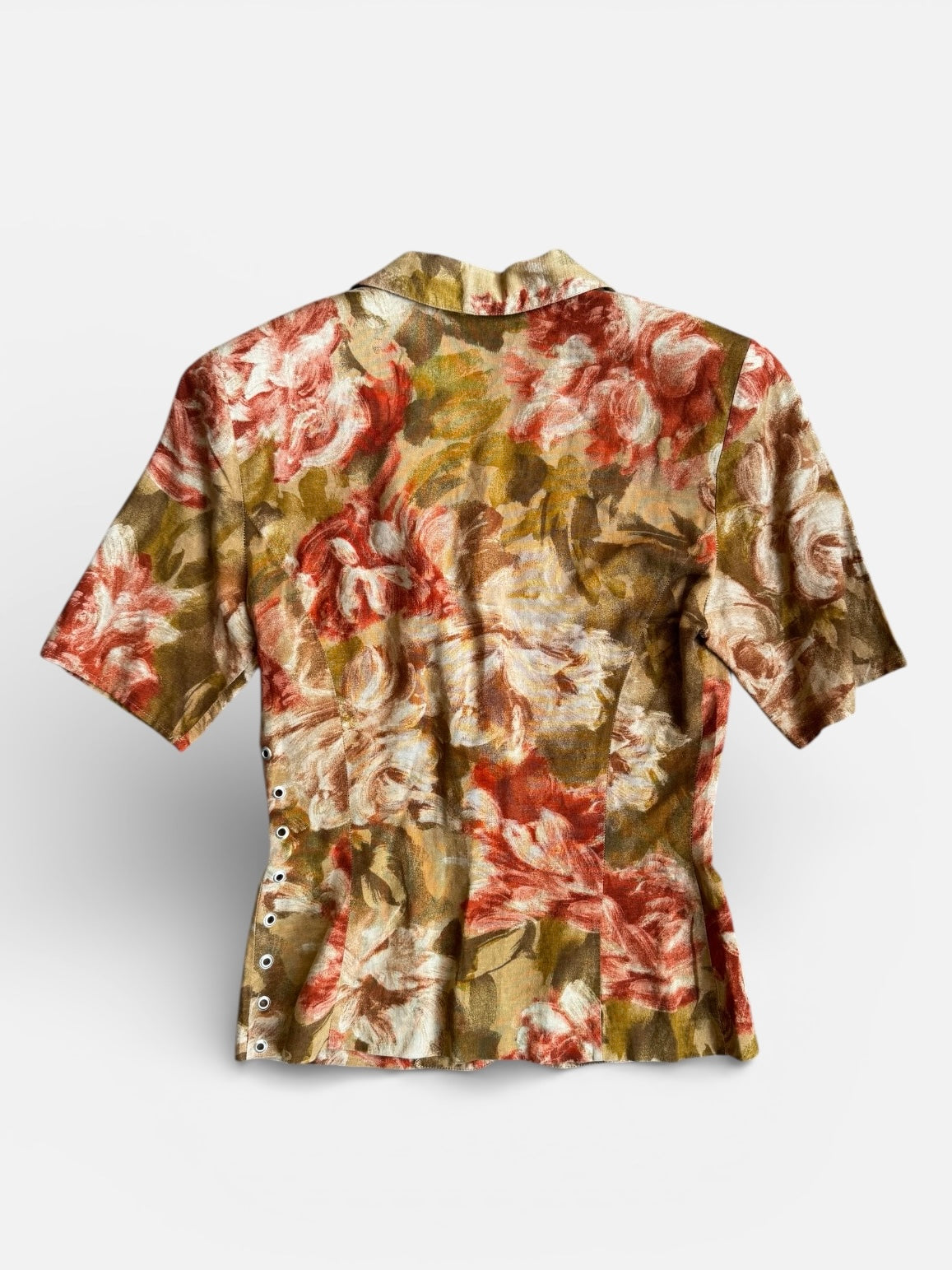 REWORK getailleerde top in bloemmotief met schoudervulling