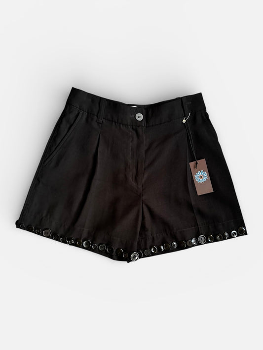 REWORK zwarte short met knoopjes