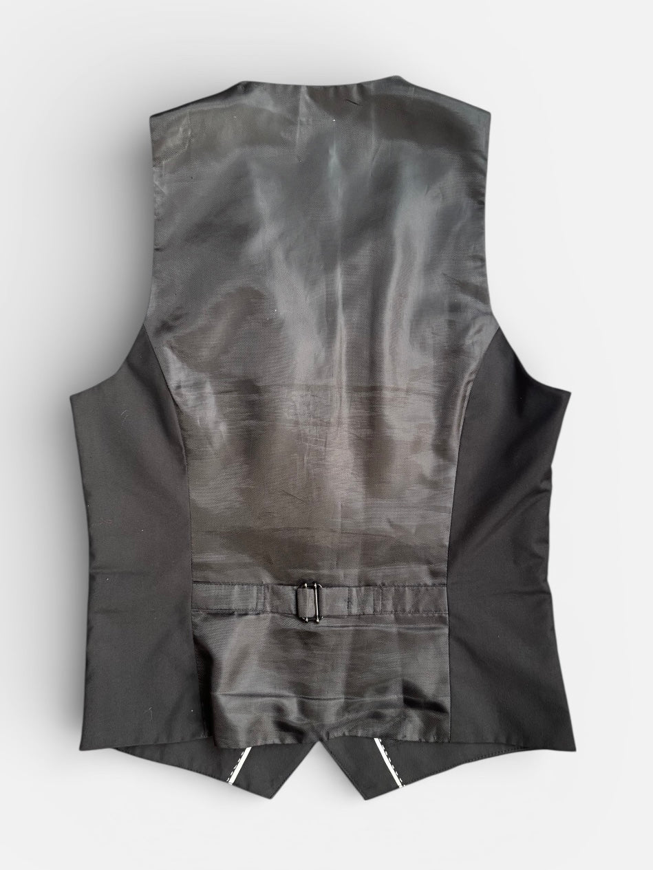 REWORK zwart gilet met gouden knopen