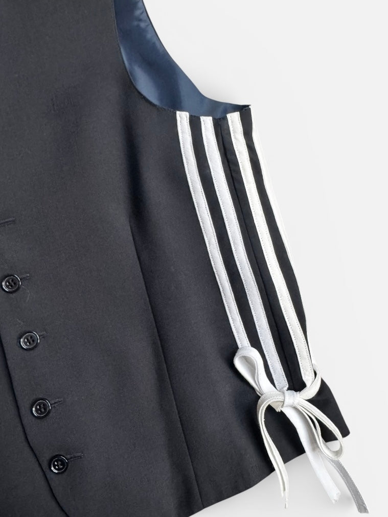 REWORK donkerblauw gilet met witte strepen