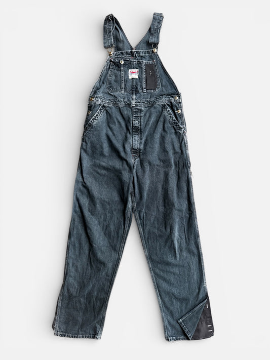 REWORK denim tuinpak met overhemd details
