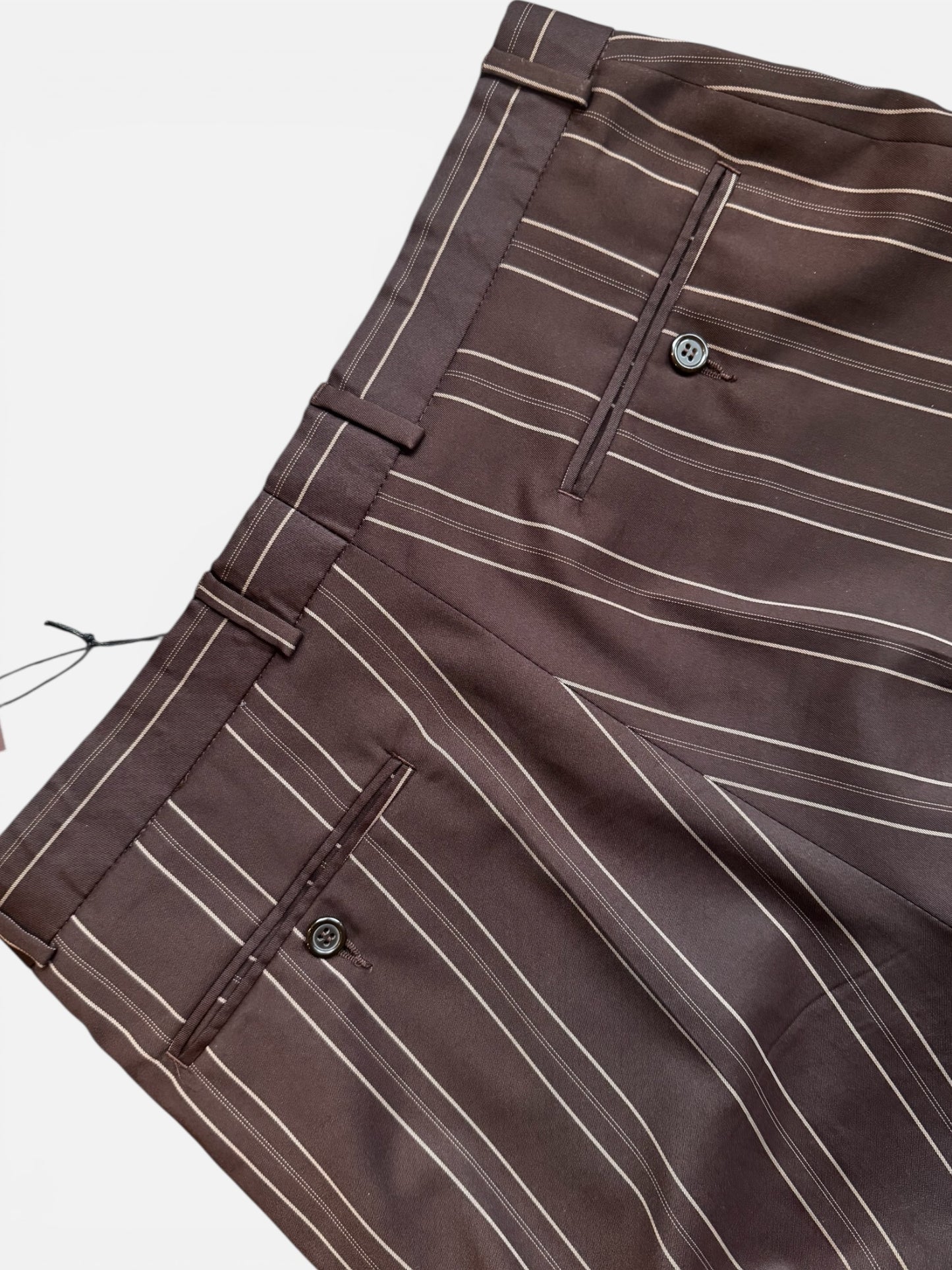 REWORK bruin gestreepte pantalon met kant