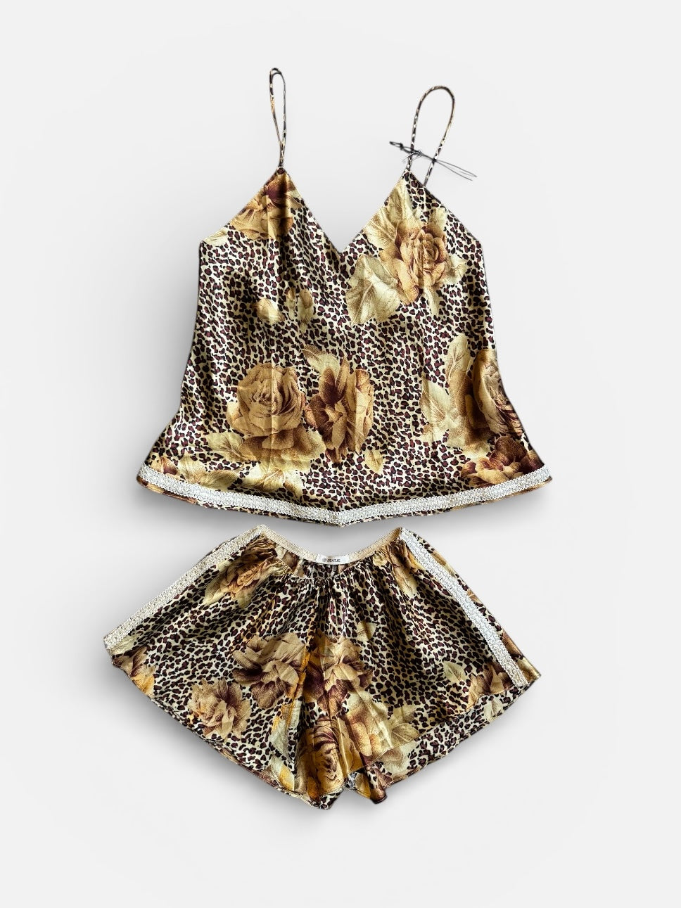 REWORK panter set hemdje en short met sierband