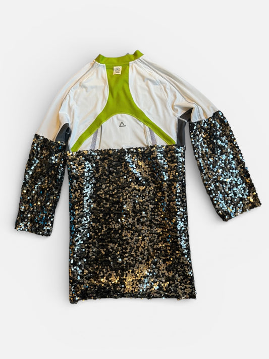 REWORK sportshirt paillettenjurk