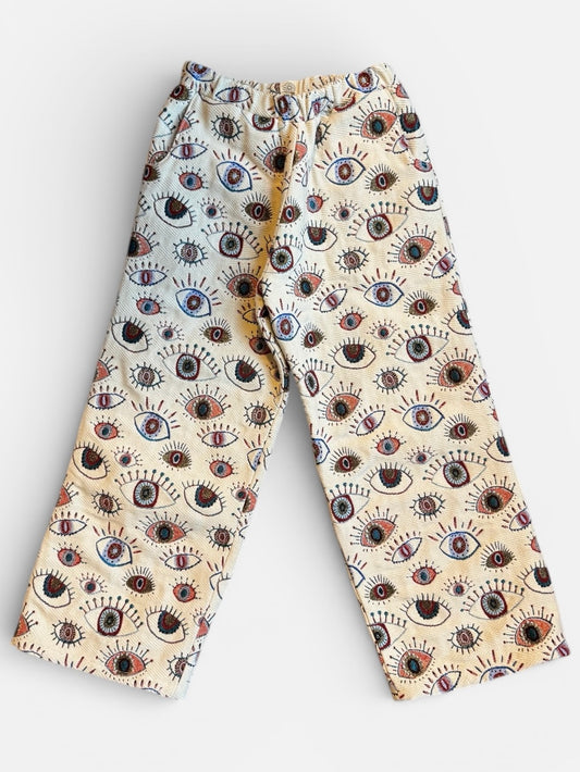 Broek in ogen print met elastiekband