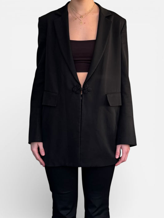 REWORK zwarte blazer met siersluiting