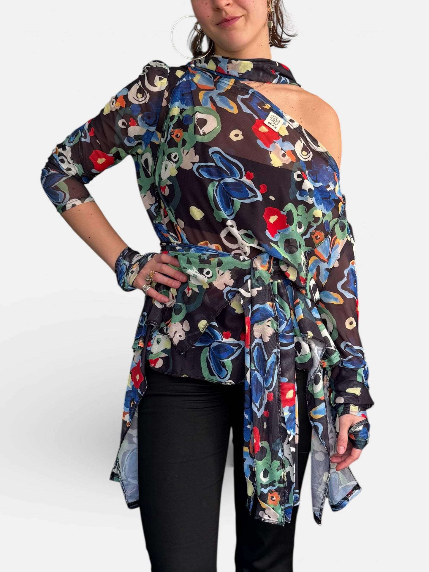 REWORK wikkeltop met bloemenprint