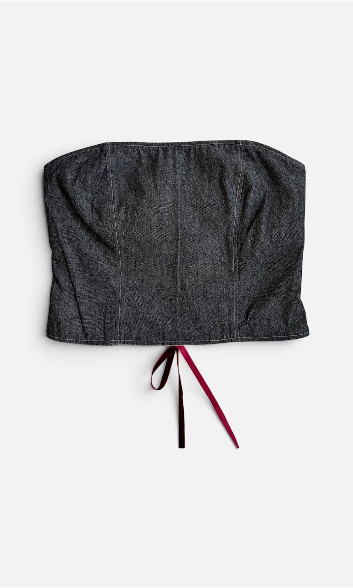 Reversible corset in hondenstof en denim