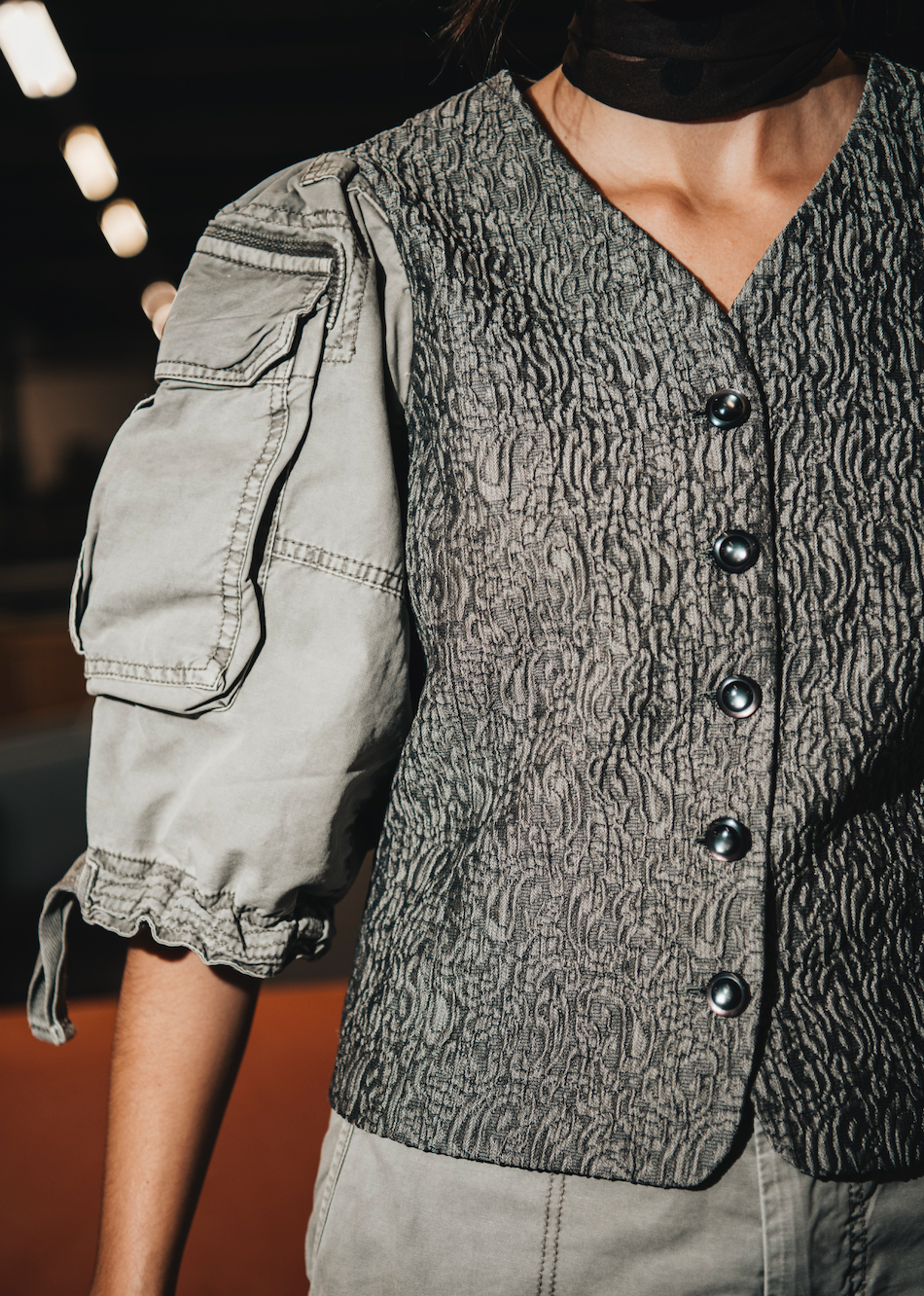 REWORK top met opvallende mouwen